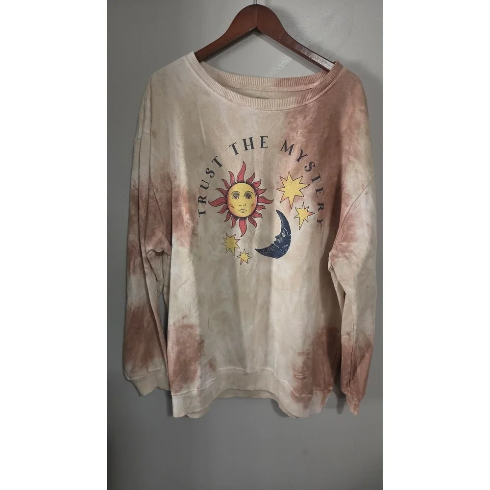 Trust The Mystery Celestial Oversized Graphic Sweatshirt XL - Picture 2 of 3